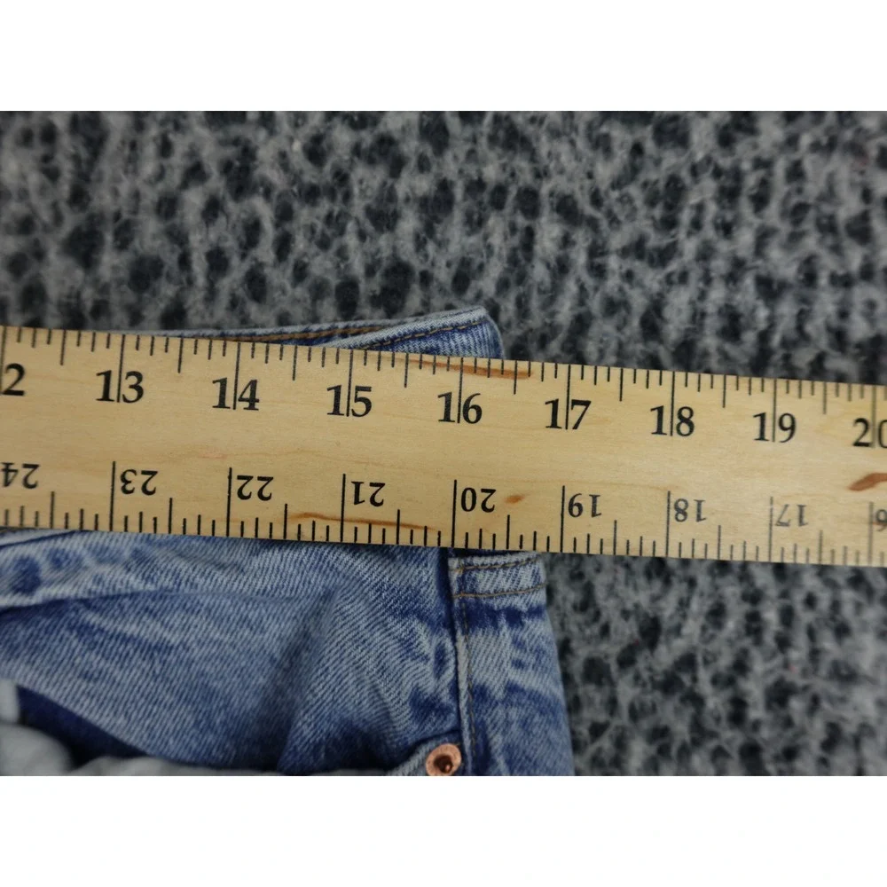 Garage Denim Mom Shorts Womens‎ Size 13 Blue High Rise Raw Hem Light Wash